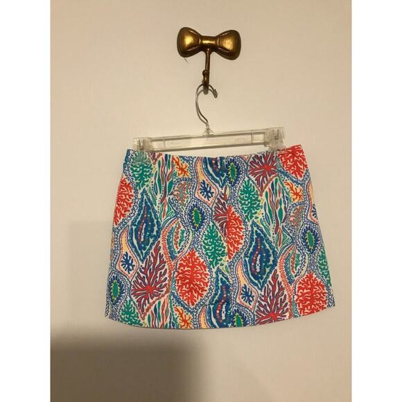 Lilly Pulitzer Auden Multi Color Let Minnow Print Skort with Zipper - Size 00 - Picture 3 of 10